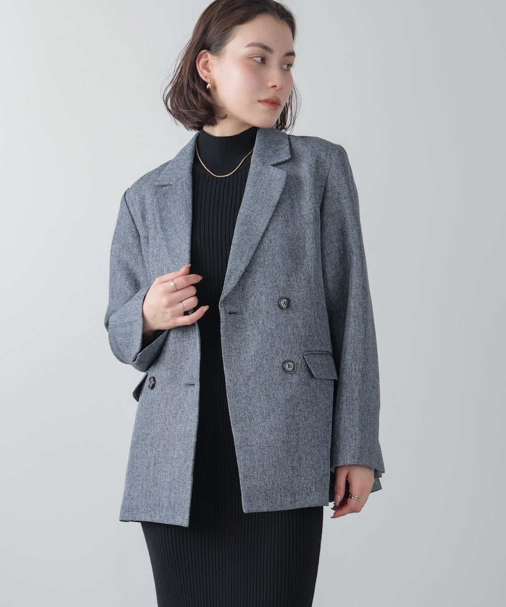 ヘリンボンツィードジャケット