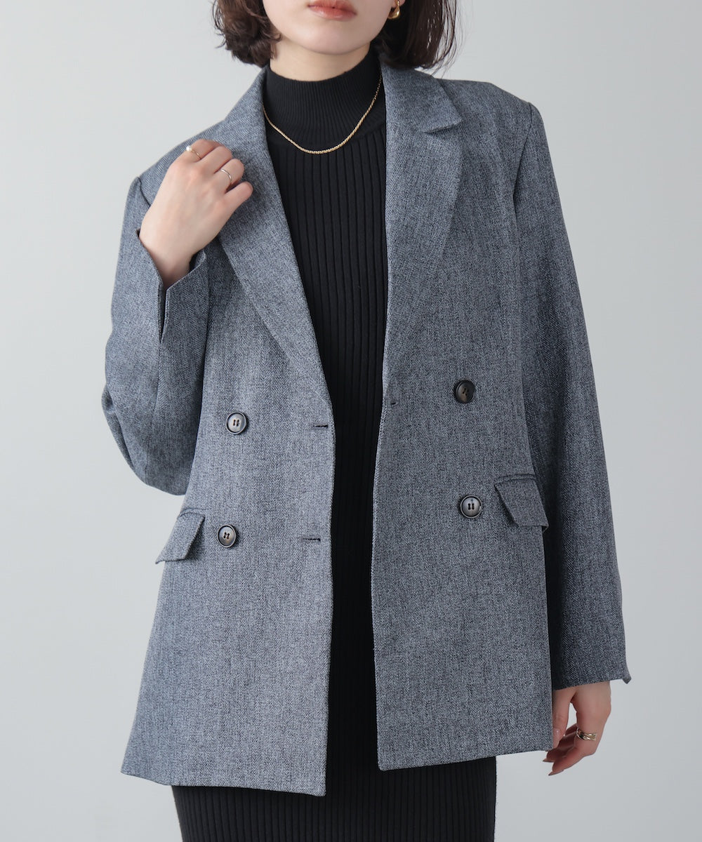 ヘリンボンツィードジャケット