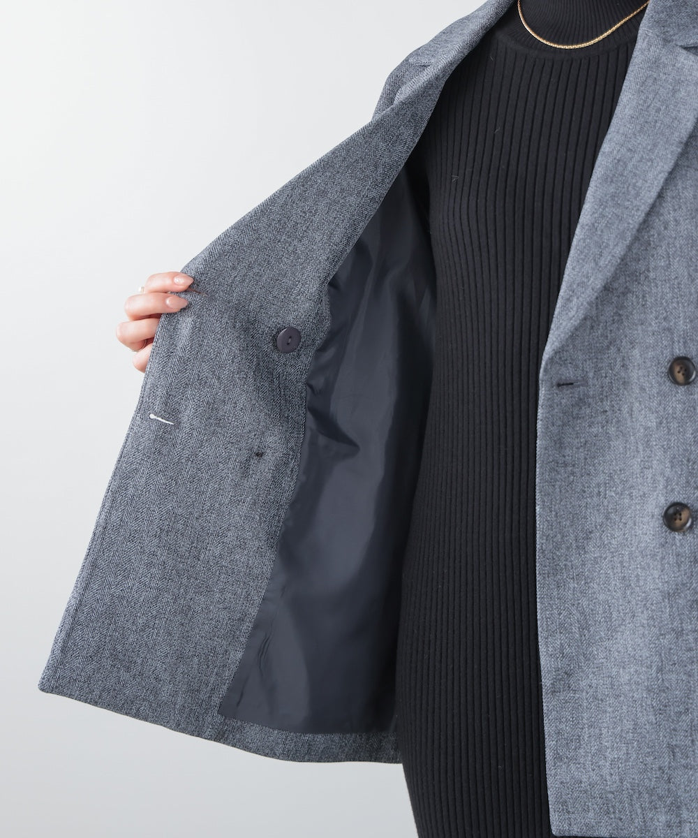 ヘリンボンツィードジャケット