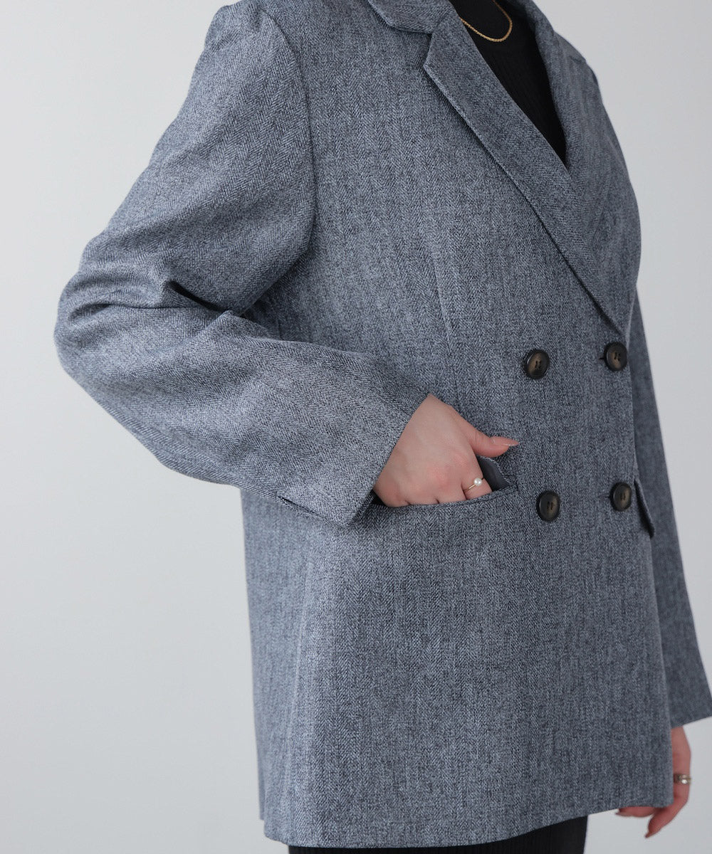 ヘリンボンツィードジャケット