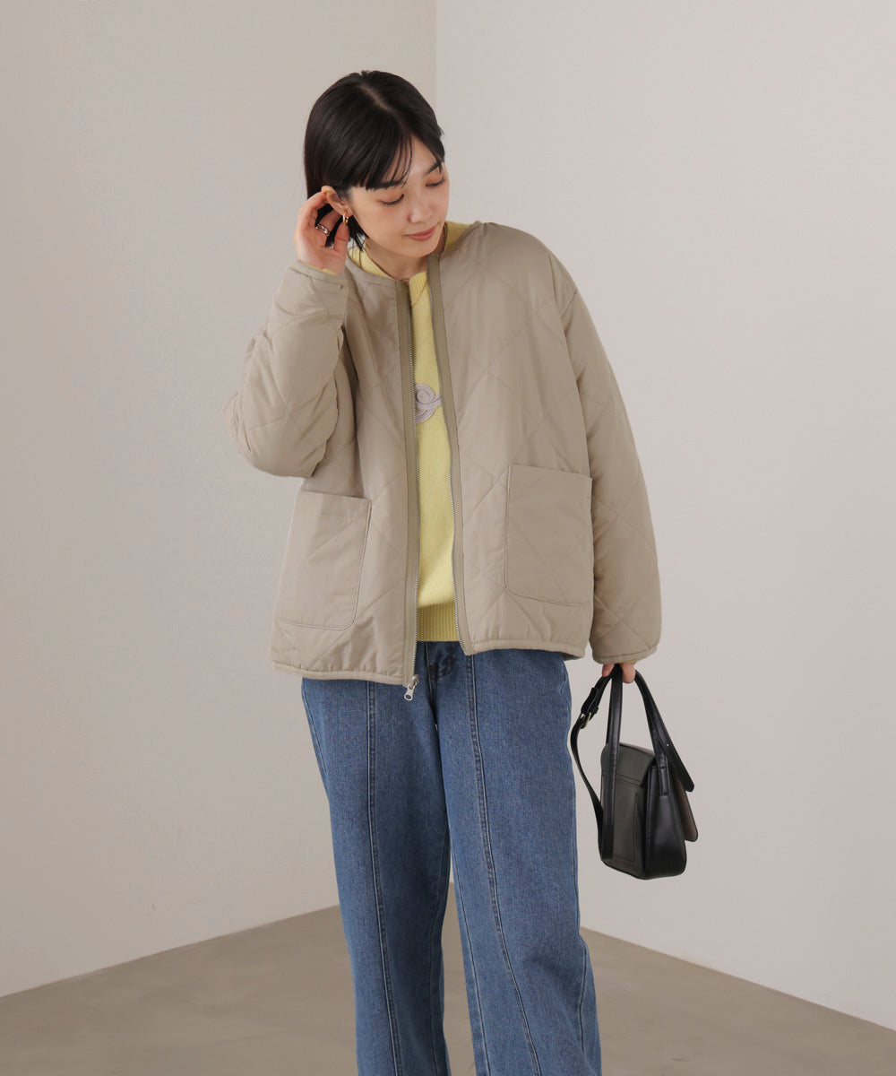 ニュアンスカラーボア2WAYブルゾン