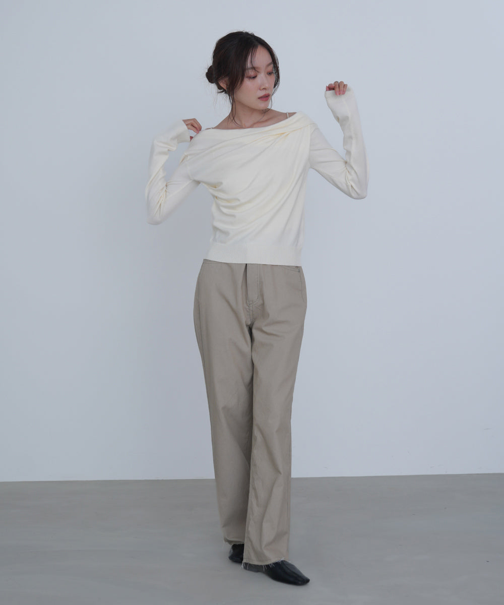クロスドレープニットプルオーバー