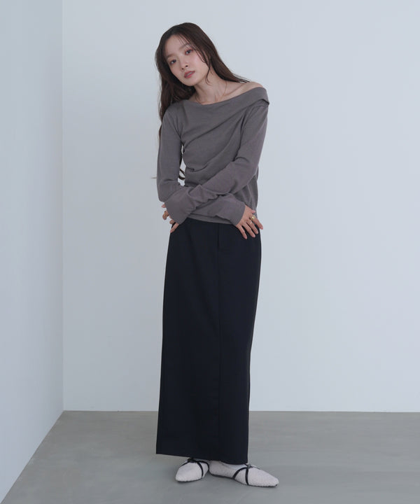 クロスドレープニットプルオーバー