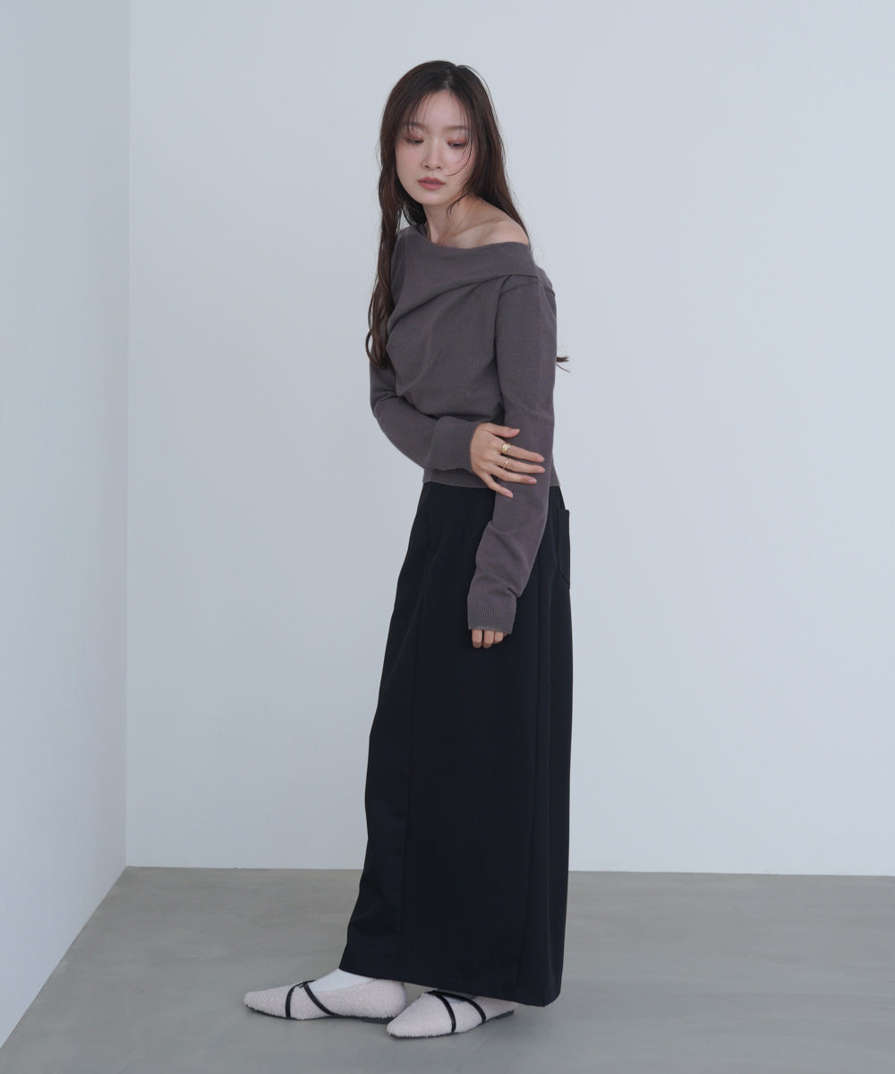 クロスドレープニットプルオーバー
