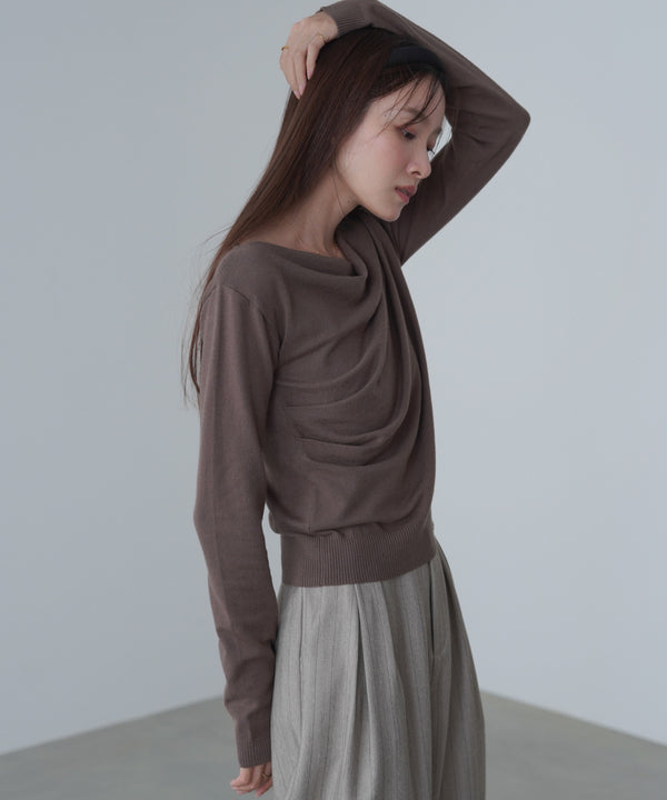 クロスドレープニットプルオーバー