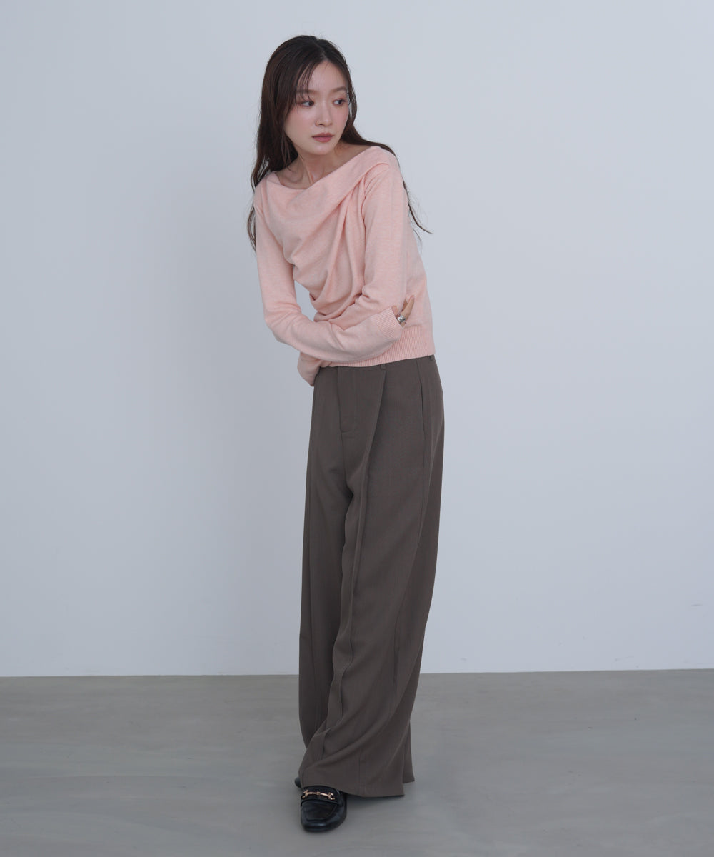 クロスドレープニットプルオーバー