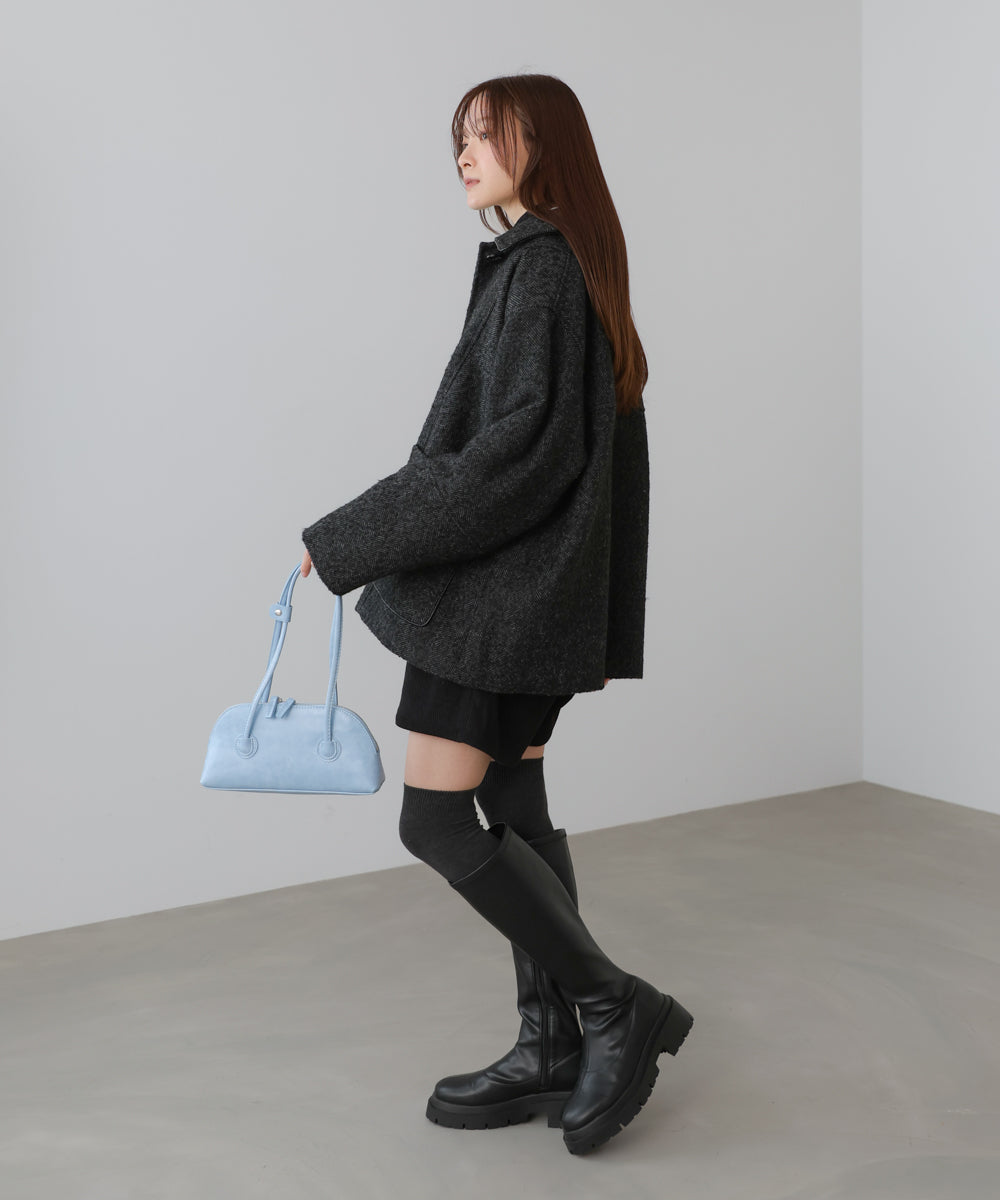 ヘリンボーンツイードカバーオールジャケット