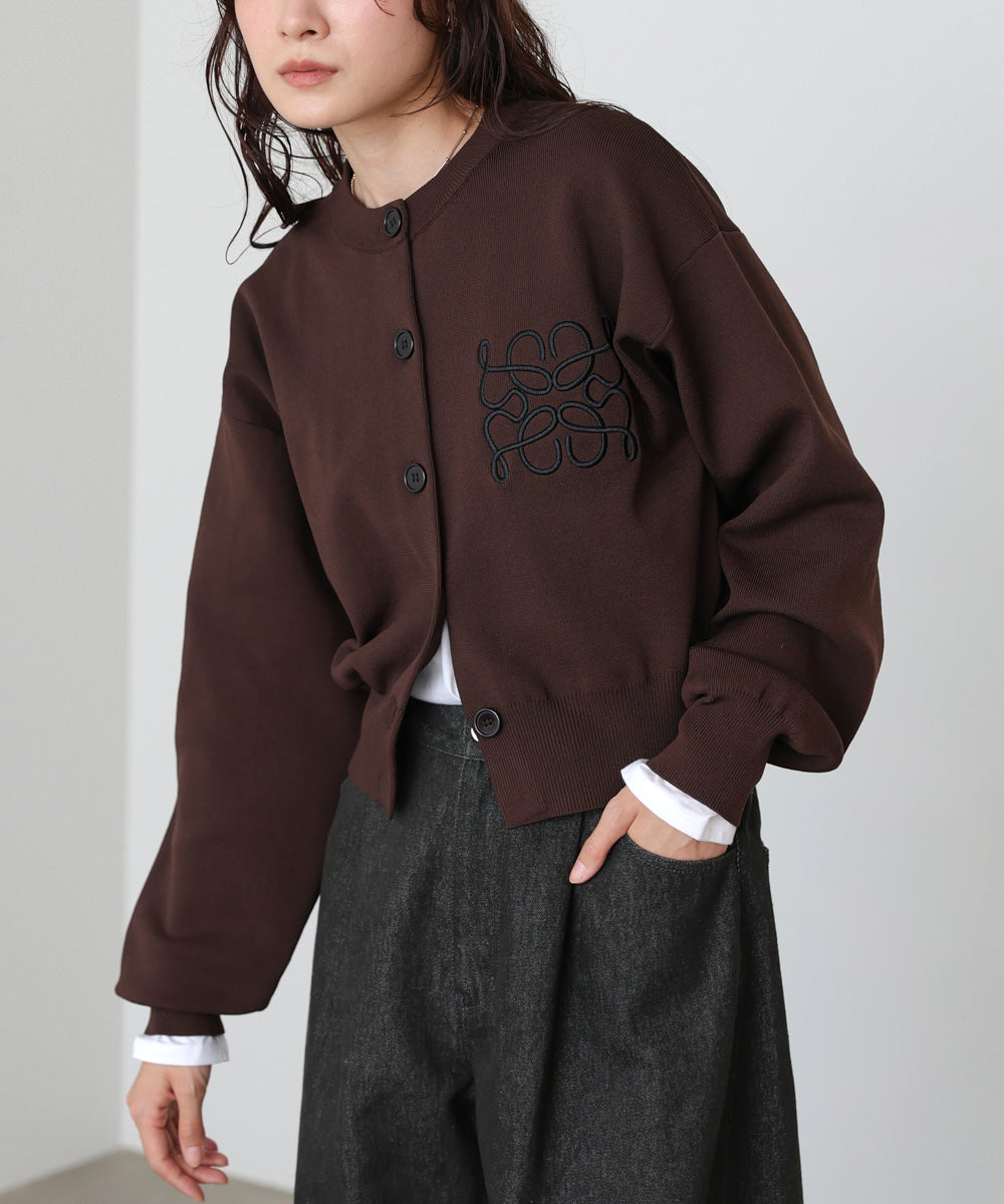 CORMIO 刺繍カーディガン 中古・古着通販】CORMIO (コルミオ) 刺繍ニットカーディガン ブルー