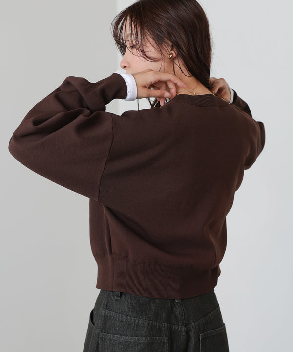 コード刺繍ニットカーディガン