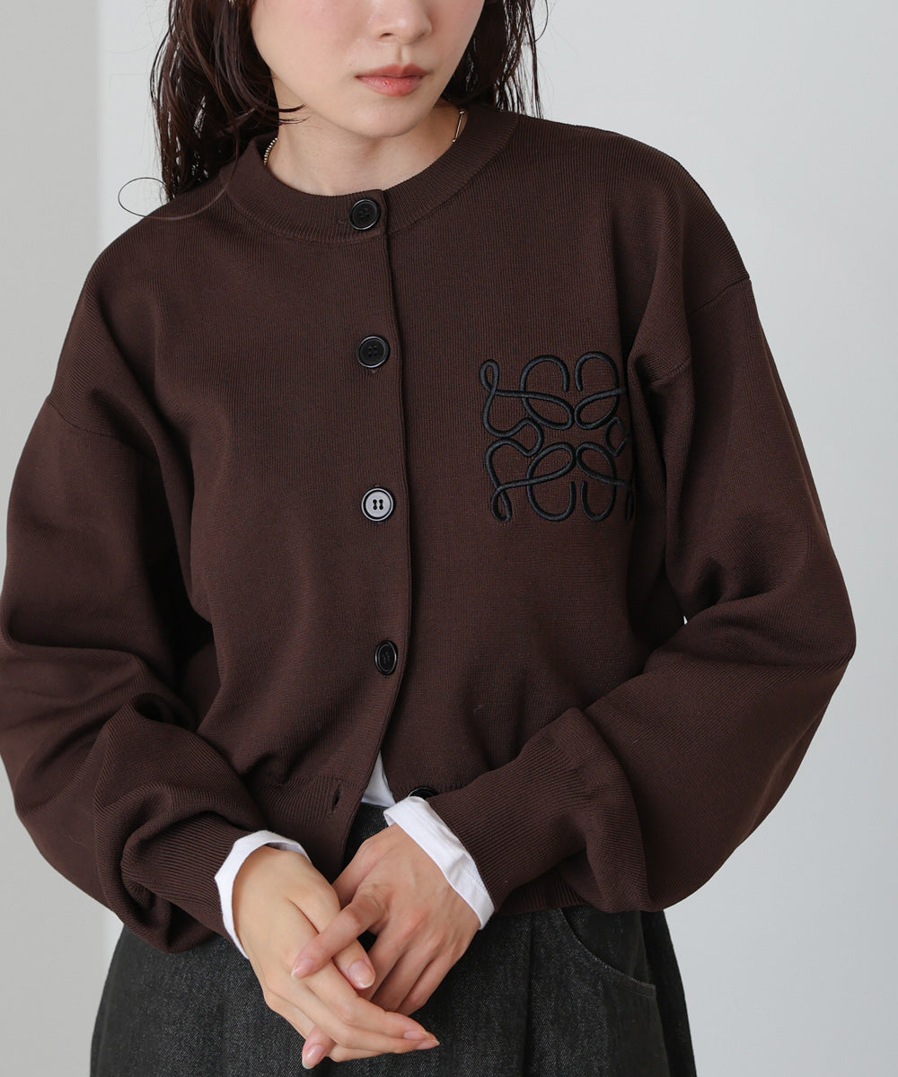 コード刺繍ニットカーディガン