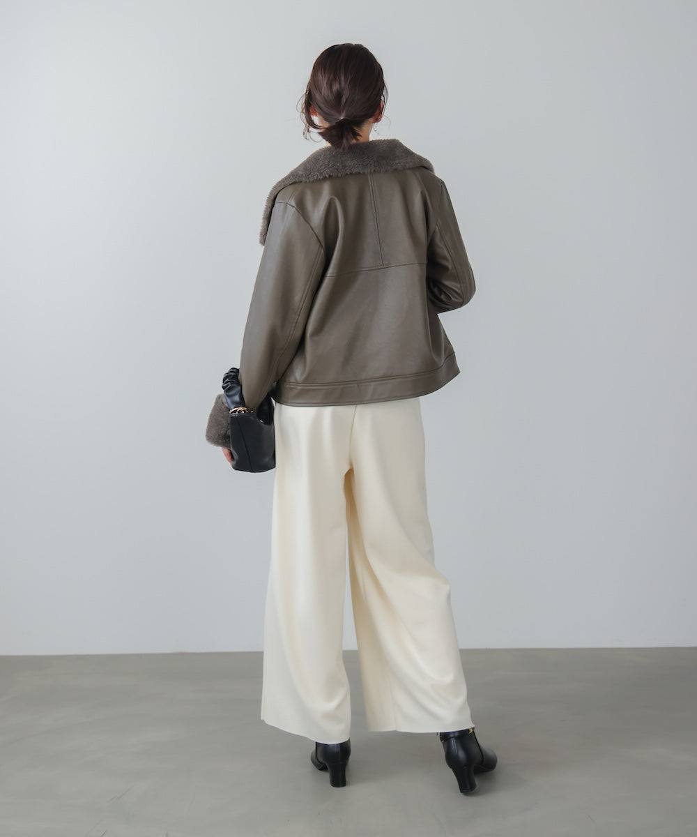 レザーポインテッドファージャケット