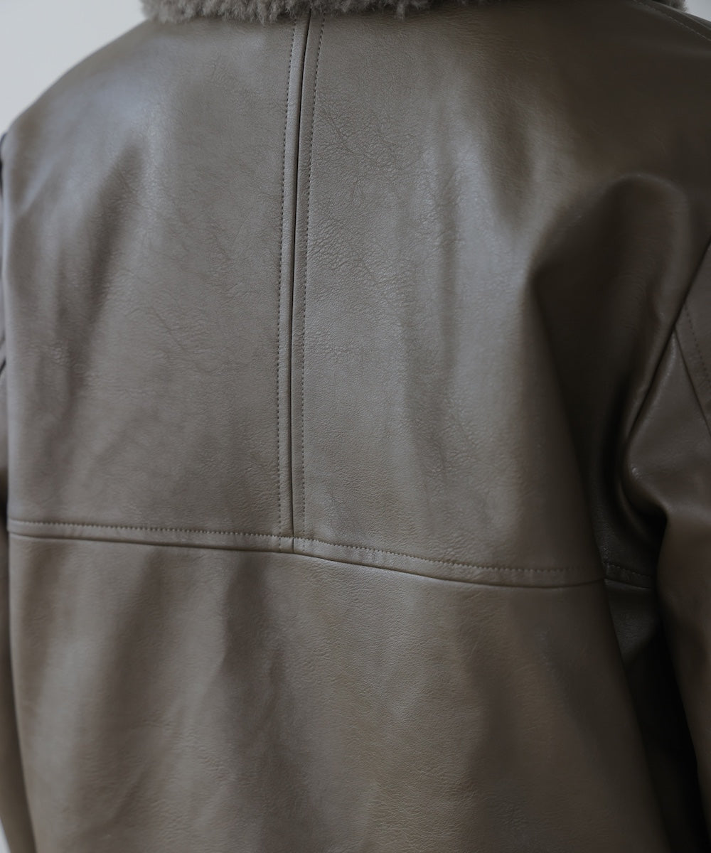 レザーポインテッドファージャケット