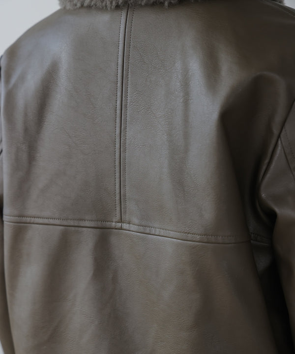 レザーポインテッドファージャケット