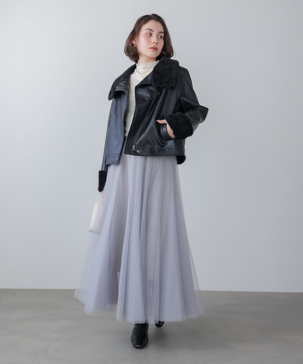 レザーポインテッドファージャケット