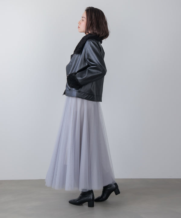 レザーポインテッドファージャケット