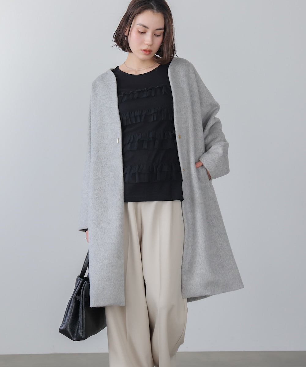 ライトシャギーウールロングコート