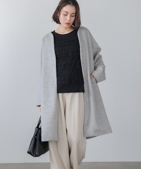 ライトシャギーウールロングコート