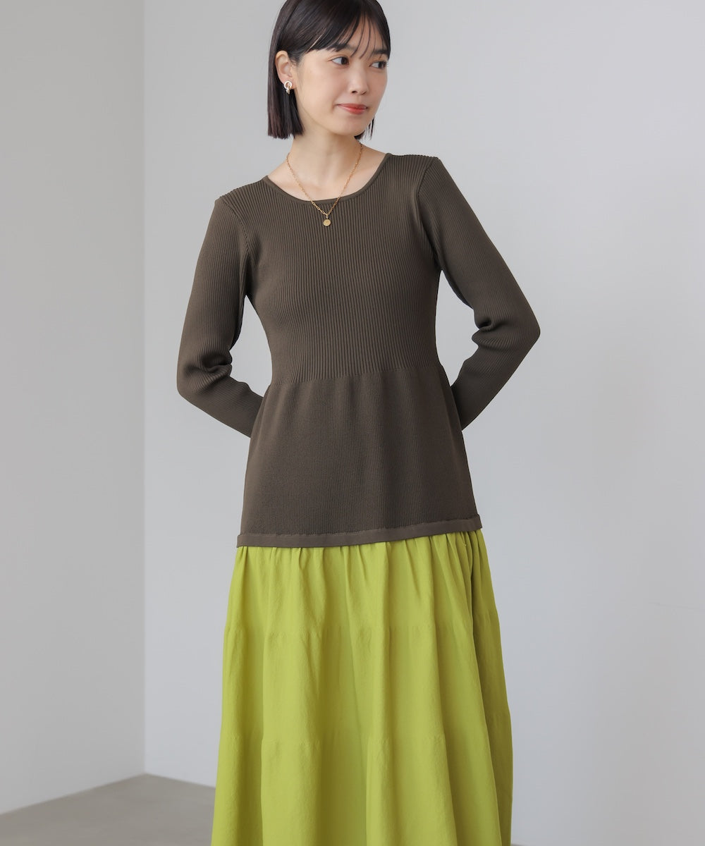 【NEW】ブージュルード（Bou Jeloud）/エアリーバイカラーニットワンピース エアリーバイカラーニットワンピース