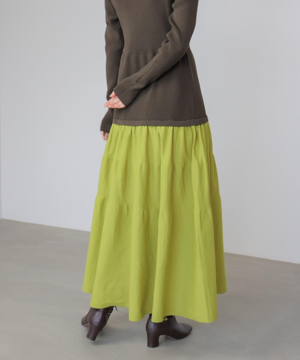 エアリーバイカラーニットワンピース