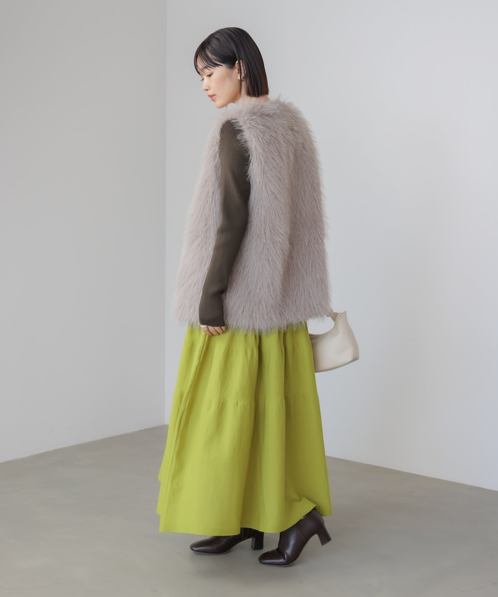 エアリーバイカラーニットワンピース