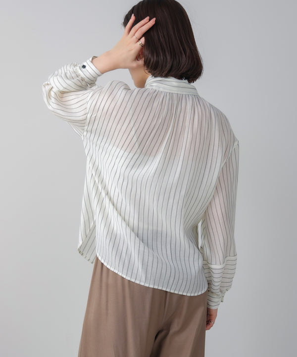 シアーツイルストライプブラウス