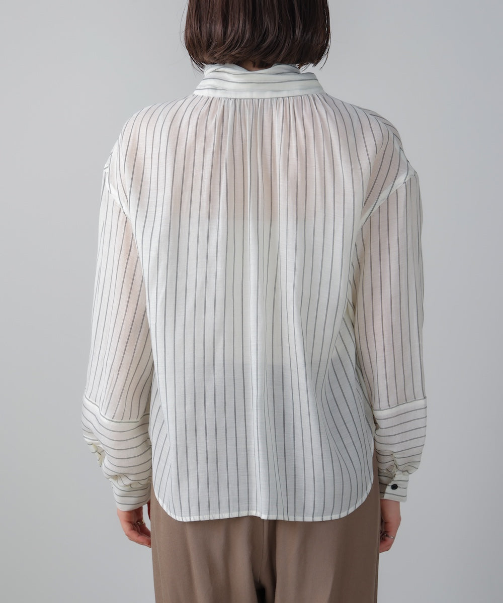 シアーツイルストライプブラウス