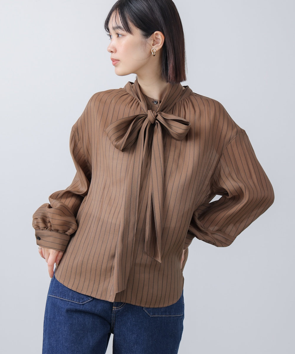 シアーツイルストライプブラウス