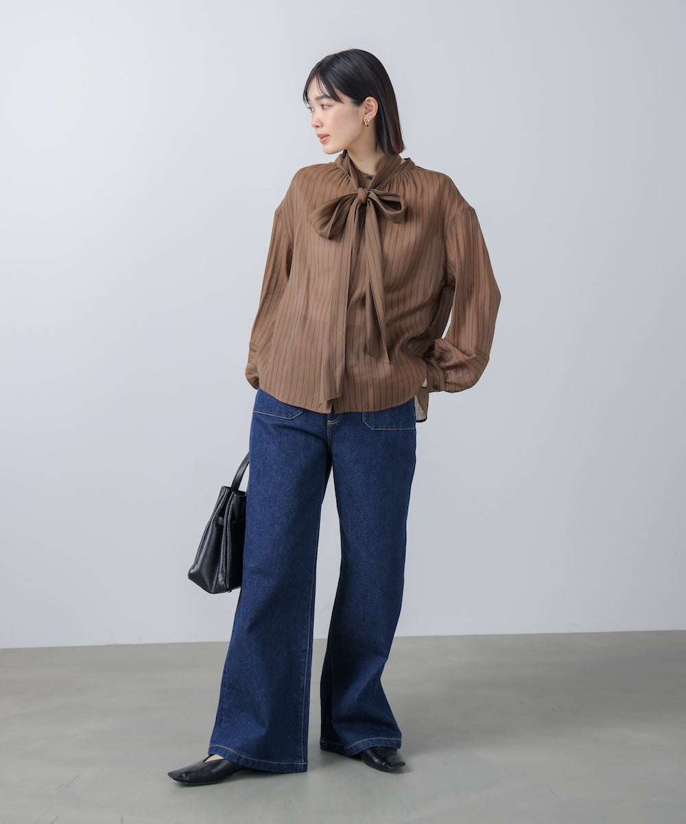 シアーツイルストライプブラウス