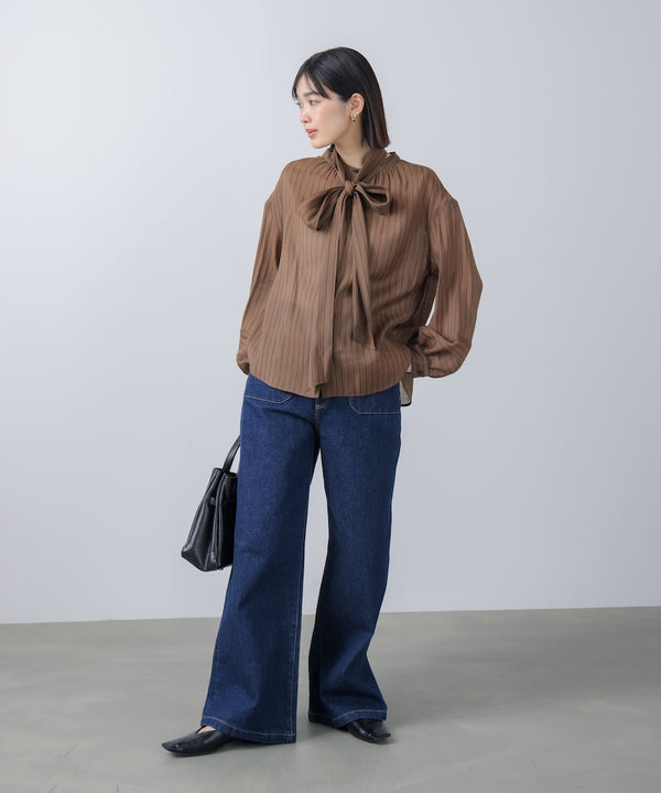シアーツイルストライプブラウス
