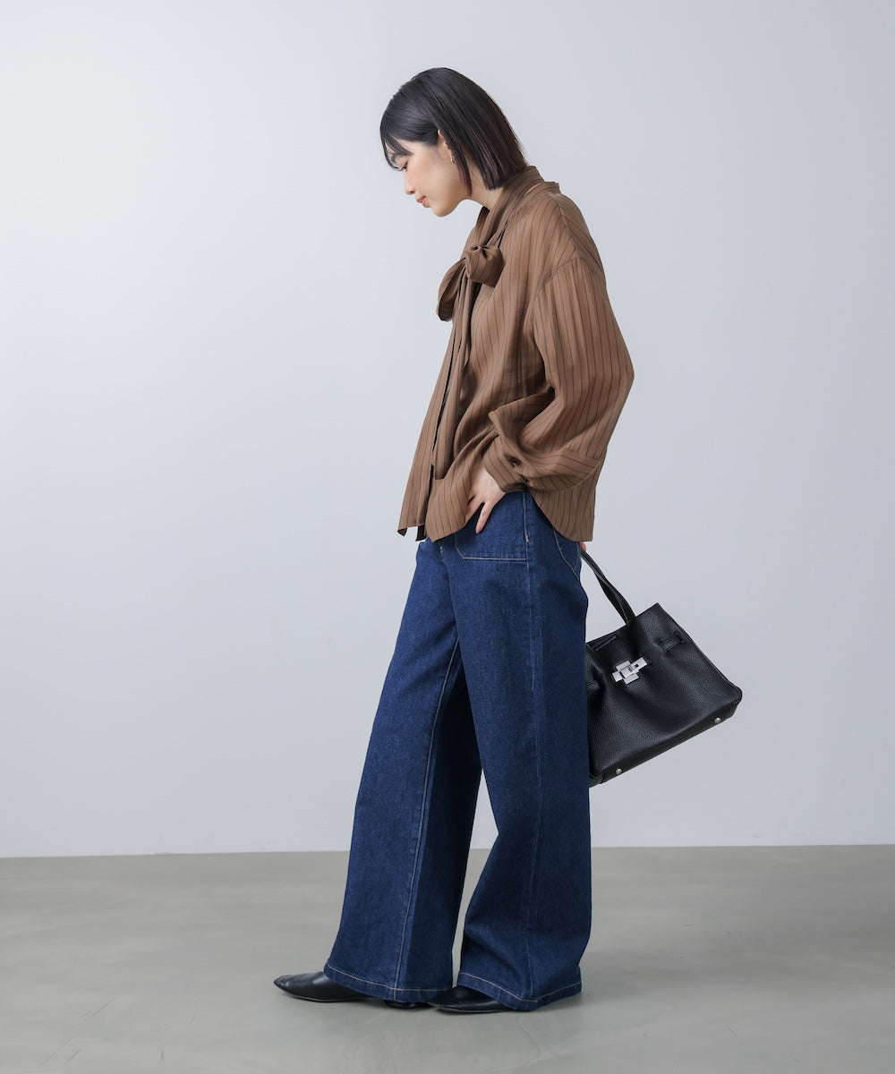 シアーツイルストライプブラウス