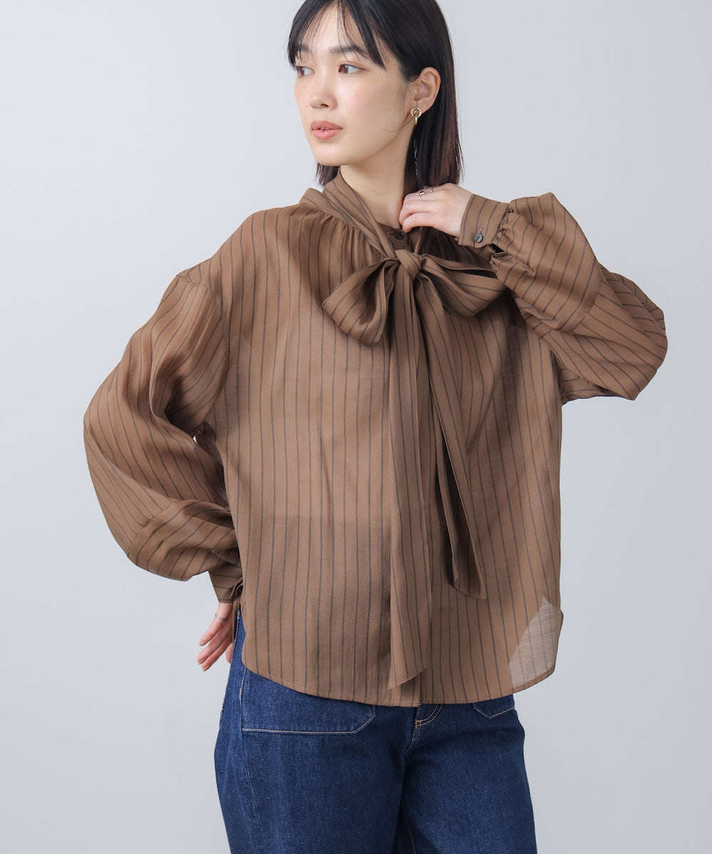 シアーツイルストライプブラウス