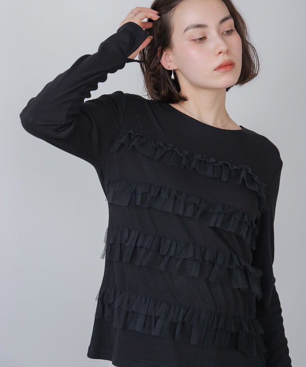 ティアードフリルニット