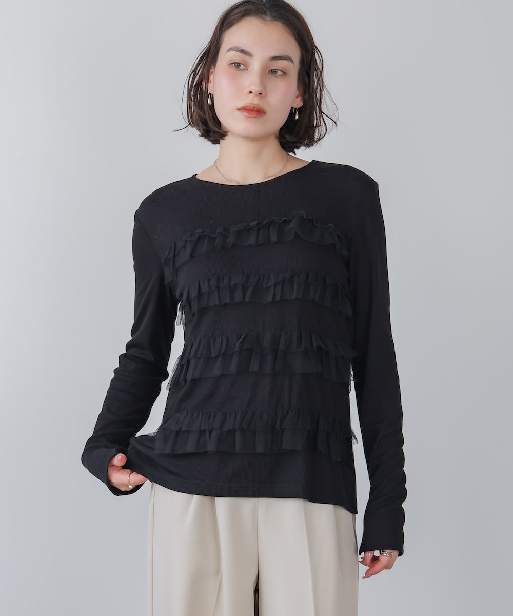 ティアードフリルニット