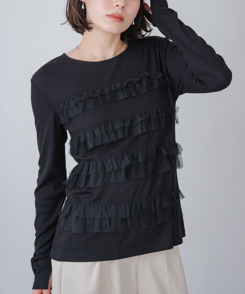 ティアードフリルニット