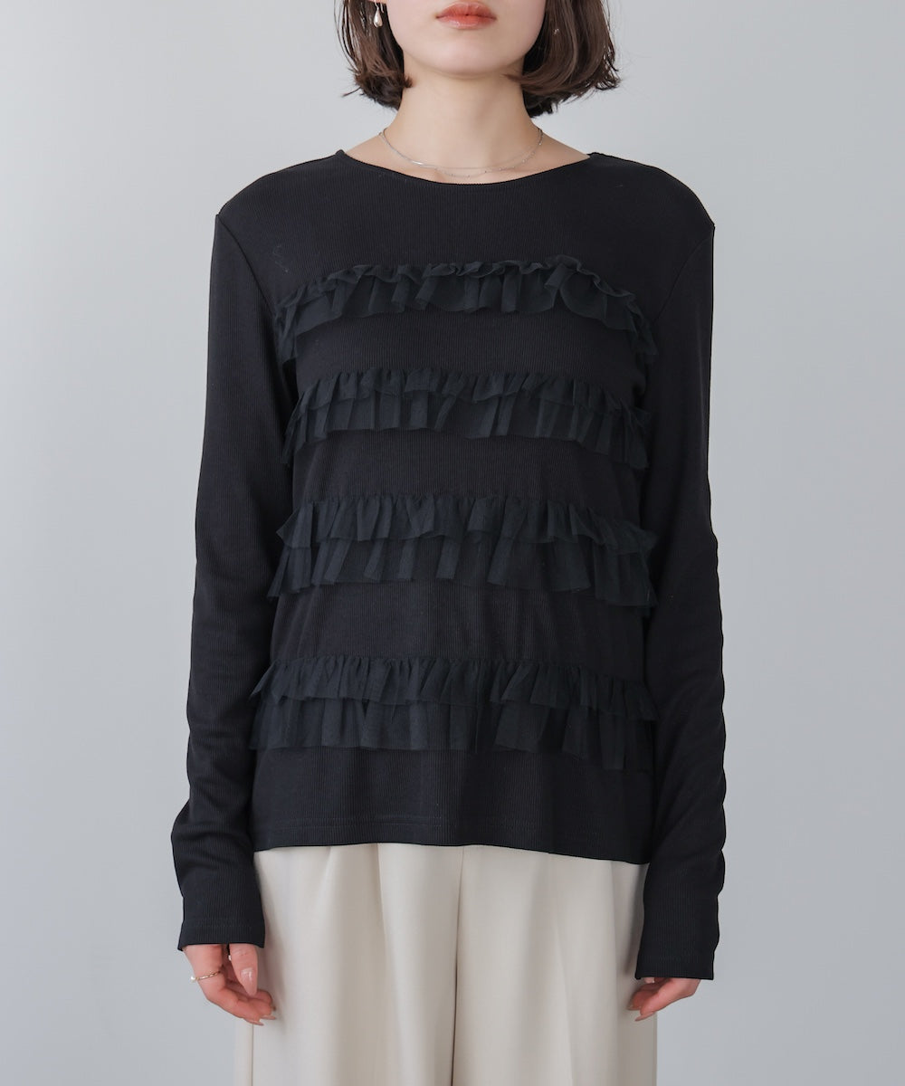 ティアードフリルニット