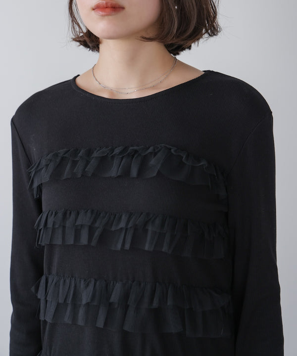 ティアードフリルニット