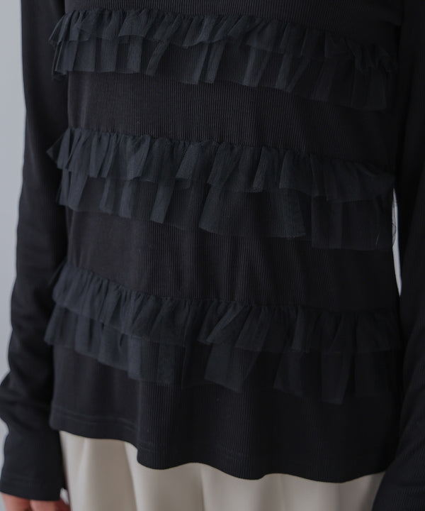 ティアードフリルニット