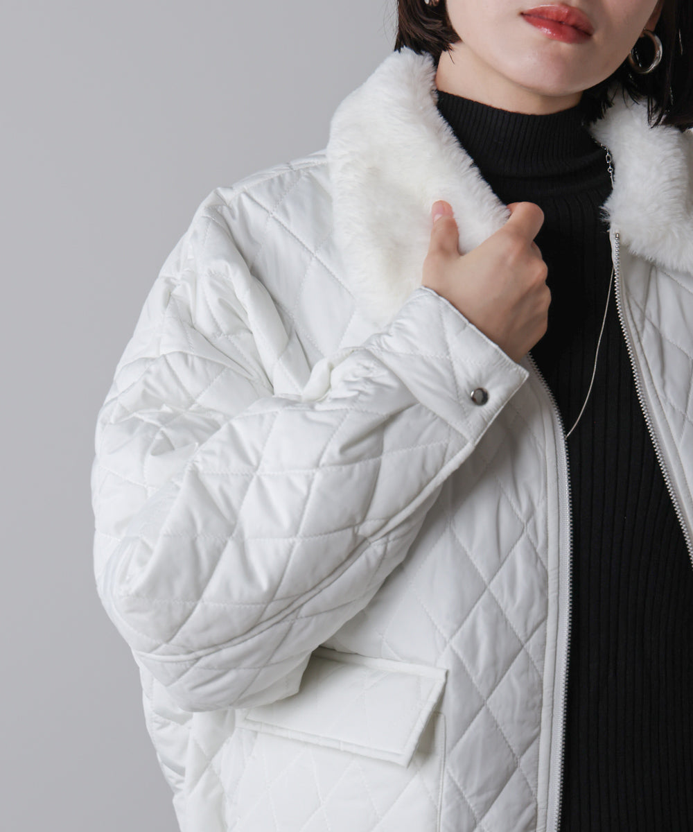 タフタダイヤキルト中綿ジャケット