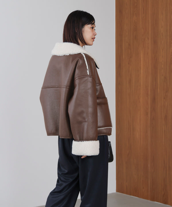 レザーボアブルゾン