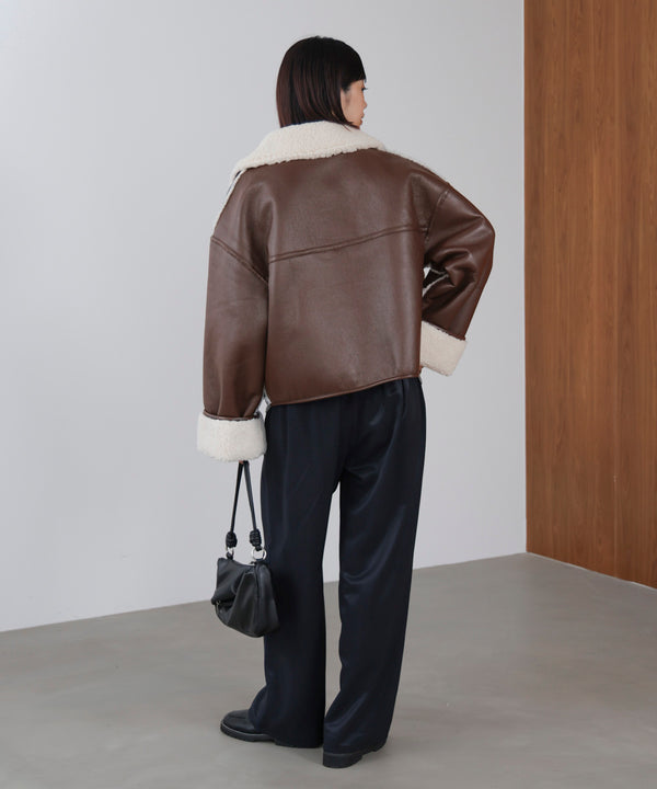 レザーボアブルゾン