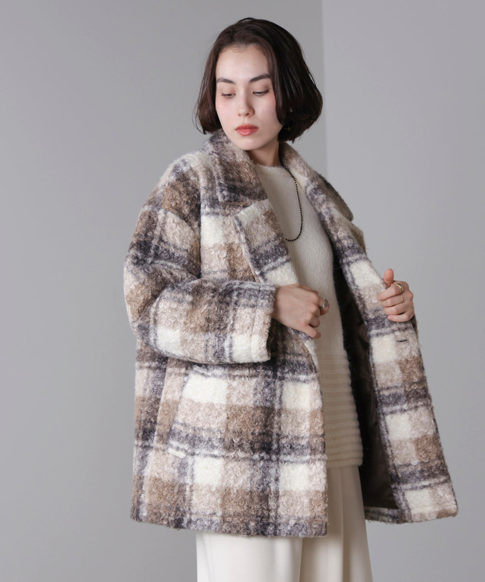 ブークレチェックコート