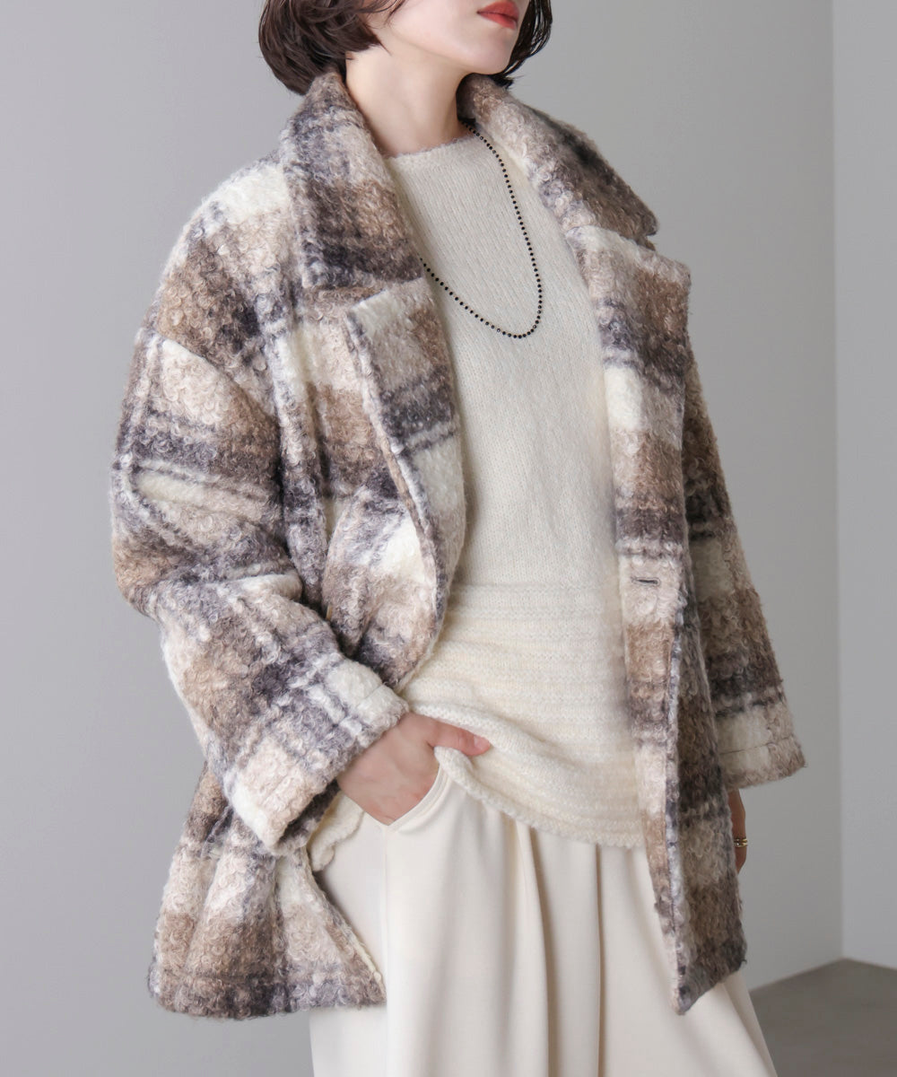 ブークレチェックコート