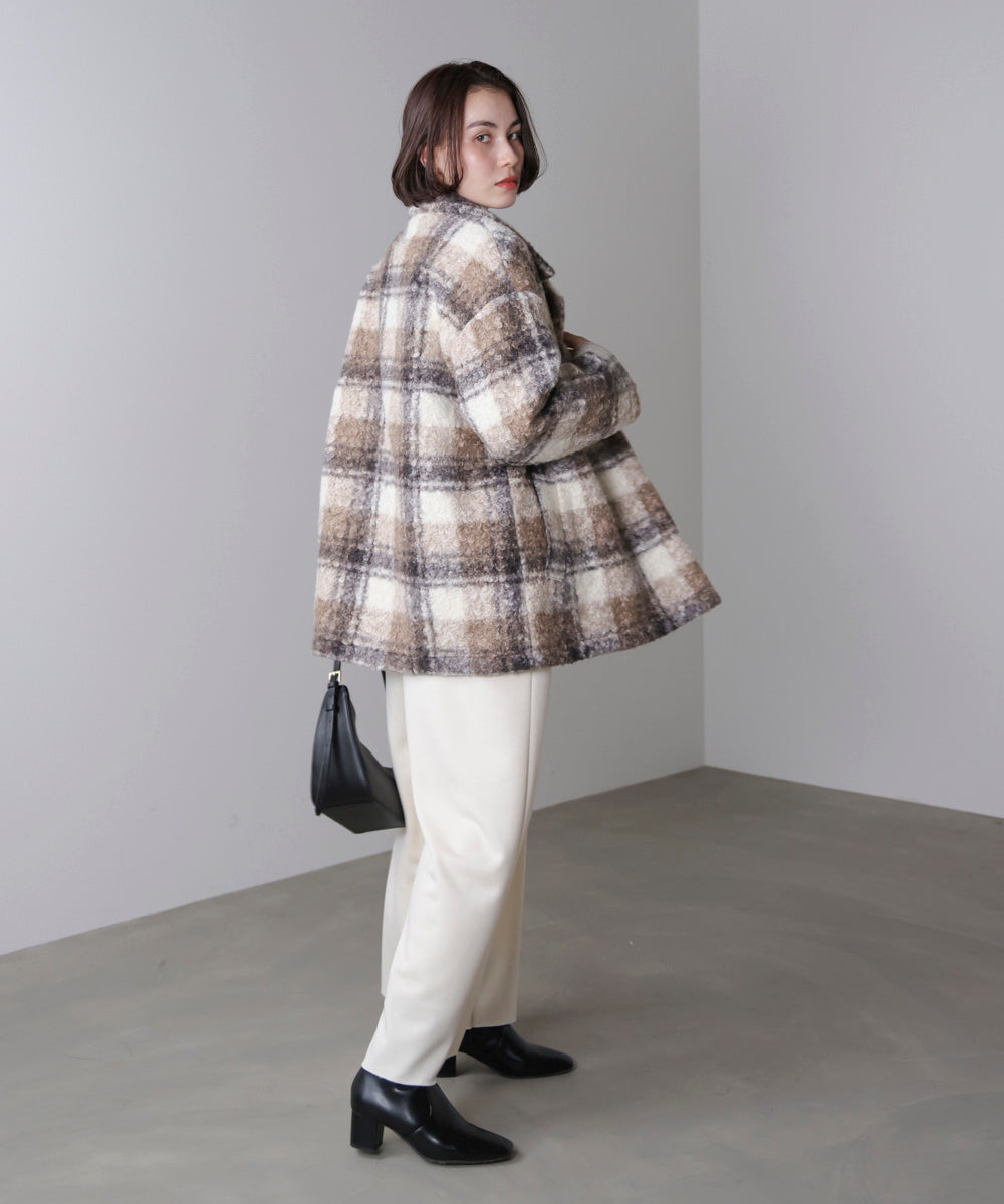 ブークレチェックコート
