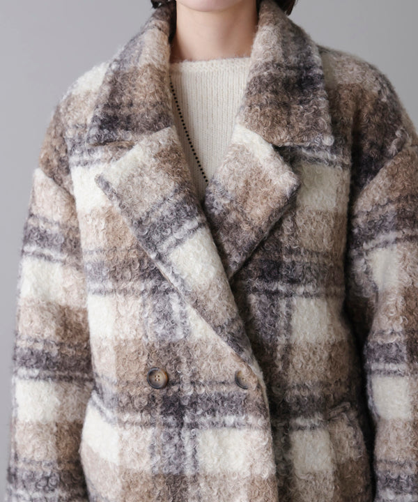 ブークレチェックコート