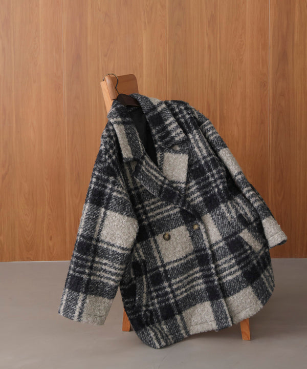 ブークレチェックコート
