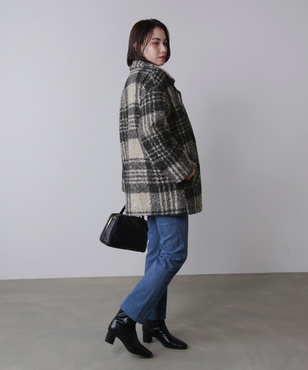 ブークレチェックコート