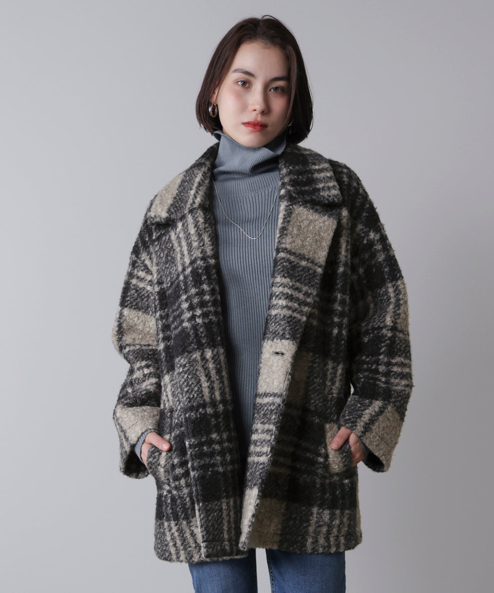 ブークレチェックコート