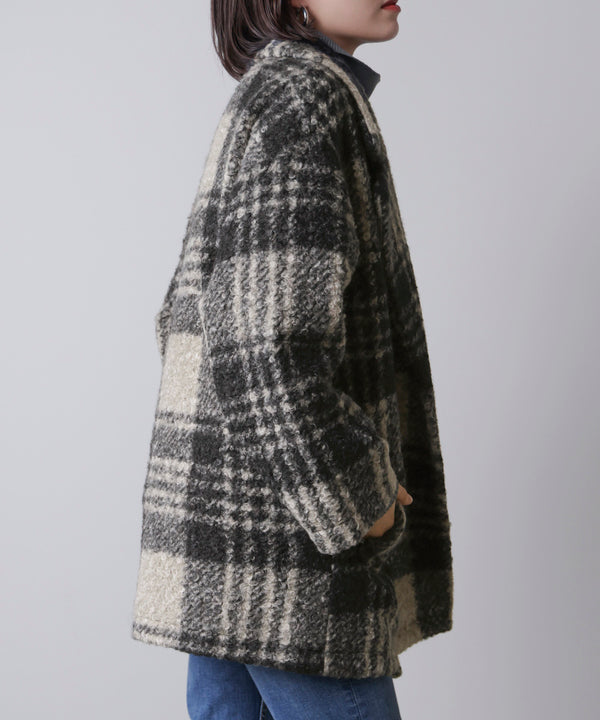 ブークレチェックコート