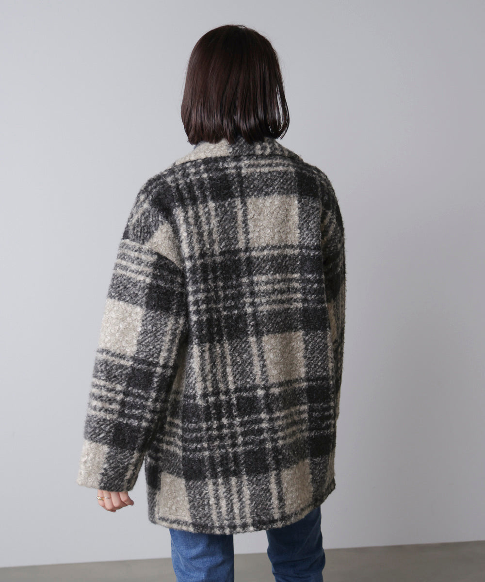 ブークレチェックコート