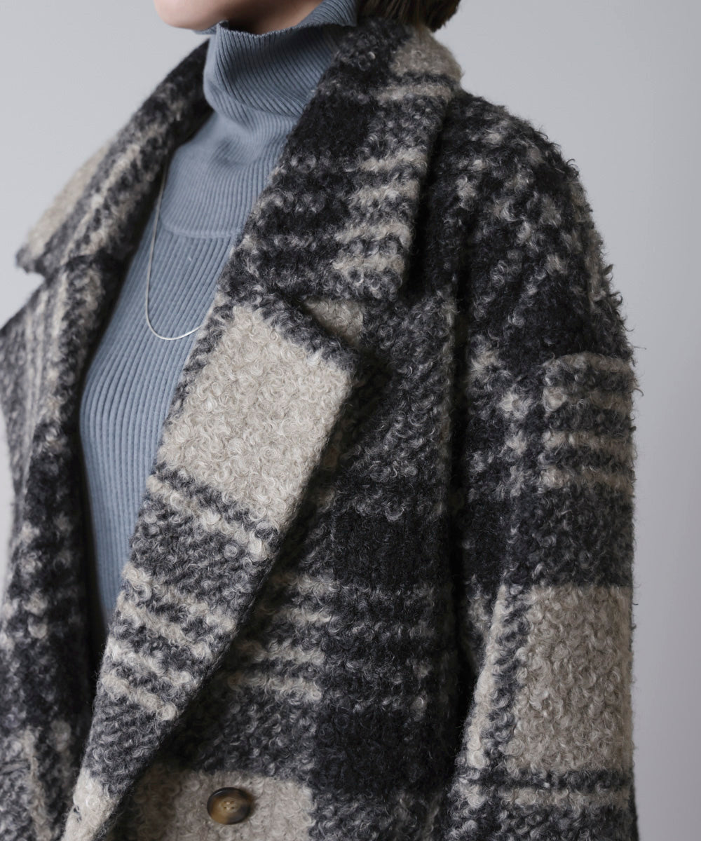 ブークレチェックコート